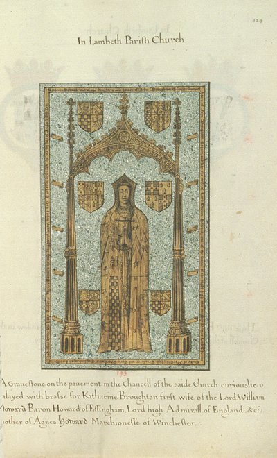 Brass of Katherine Broughton, 1637 by Henry Lilly